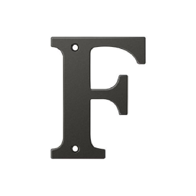 Deltana Solid Brass 4 Inch Residential Letter F - Oil Rubbed Bronze