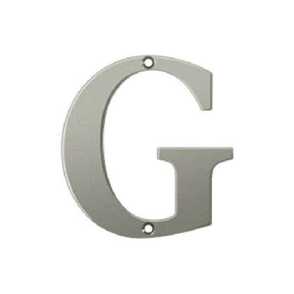 Deltana Solid Brass 4 Inch Residential Letter G - Brushed Nickel