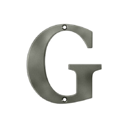 Deltana Solid Brass 4 Inch Residential Letter G - Antique Nickel