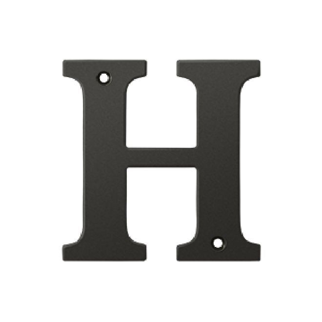 Deltana Solid Brass 4 Inch Residential Letter H - Oil Rubbed Bronze