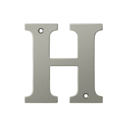 Deltana Solid Brass 4 Inch Residential Letter H - Brushed Nickel