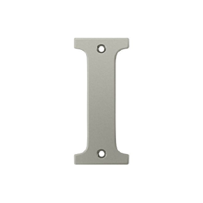 Deltana Solid Brass 4 Inch Residential Letter I - Brushed Nickel