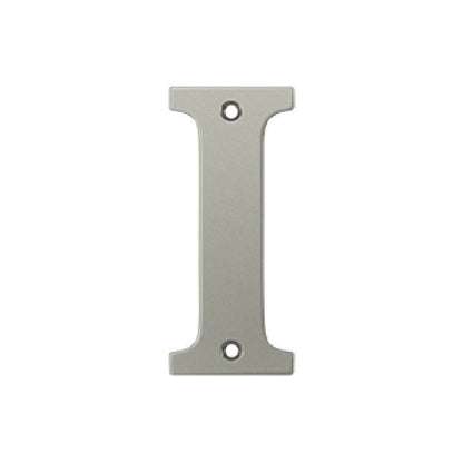 Deltana Solid Brass 4 Inch Residential Letter I - Brushed Nickel
