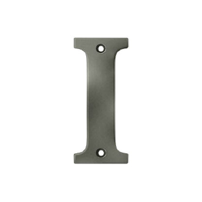 Deltana Solid Brass 4 Inch Residential Letter I - Antique Nickel