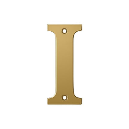Deltana Solid Brass 4 Inch Residential Letter I - PVD Lifetime Brass