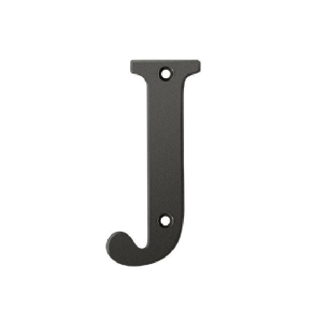 Deltana Solid Brass 4 Inch Residential Letter J - Oil Rubbed Bronze