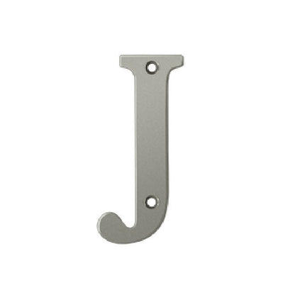 Deltana Solid Brass 4 Inch Residential Letter J - Brushed Nickel