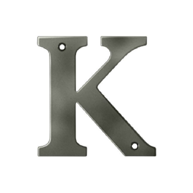 Deltana Solid Brass 4 Inch Residential Letter K - Antique Nickel