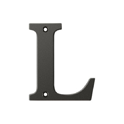 Deltana Solid Brass 4 Inch Residential Letter L - Oil Rubbed Bronze