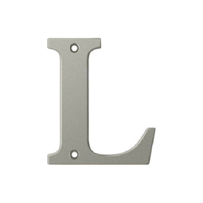 Deltana Solid Brass 4 Inch Residential Letter L - Brushed Nickel