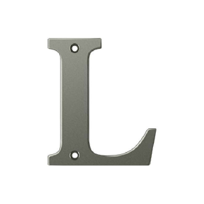 Deltana Solid Brass 4 Inch Residential Letter L - Antique Nickel