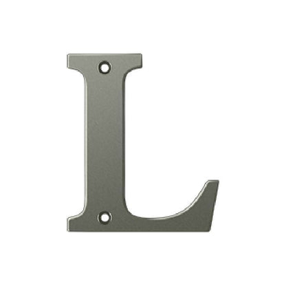 Deltana Solid Brass 4 Inch Residential Letter L - Antique Nickel