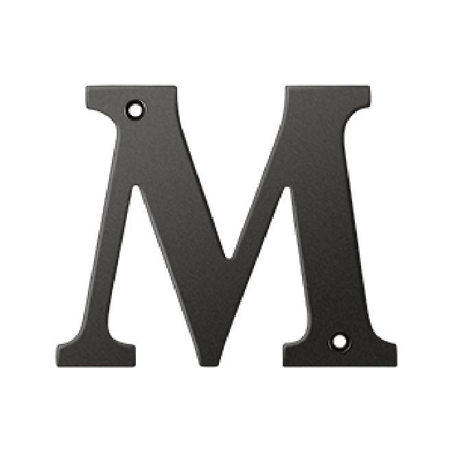 Deltana Solid Brass 4 Inch Residential Letter M - Oil Rubbed Bronze
