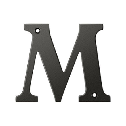 Deltana Solid Brass 4 Inch Residential Letter M - Oil Rubbed Bronze
