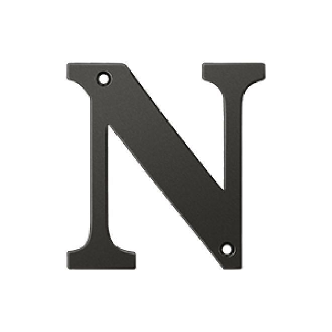Deltana Solid Brass 4 Inch Residential Letter N - Oil Rubbed Bronze