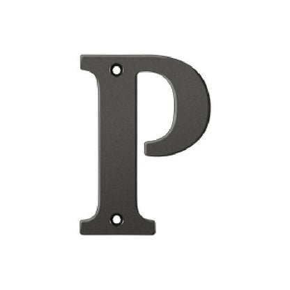 Deltana Solid Brass 4 Inch Residential Letter P - Oil Rubbed Bronze