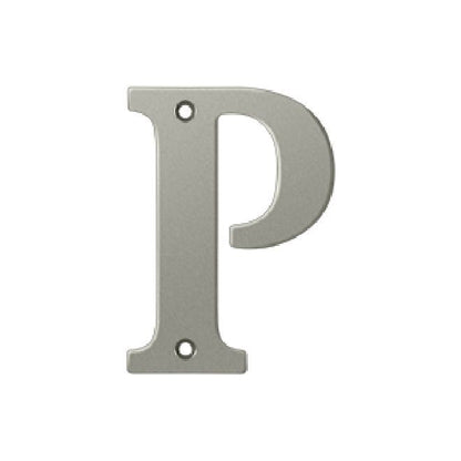Deltana Solid Brass 4 Inch Residential Letter P - Brushed Nickel