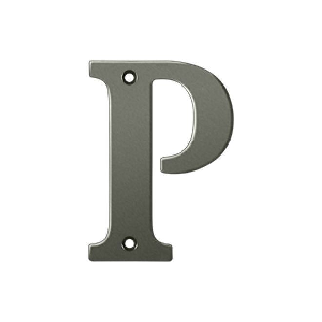 Deltana Solid Brass 4 Inch Residential Letter P - Antique Nickel