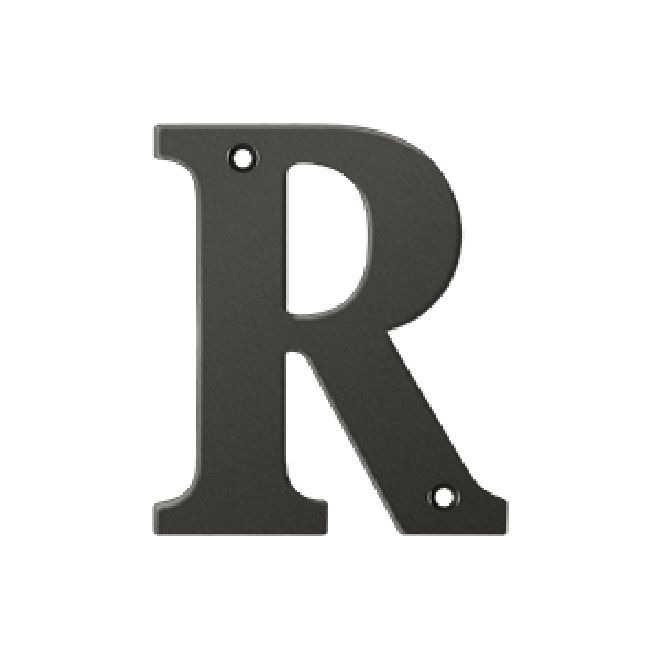 Deltana Solid Brass 4 Inch Residential Letter R - Oil Rubbed Bronze