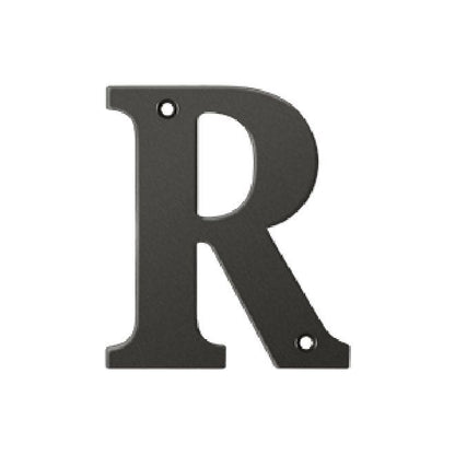 Deltana Solid Brass 4 Inch Residential Letter R - Oil Rubbed Bronze