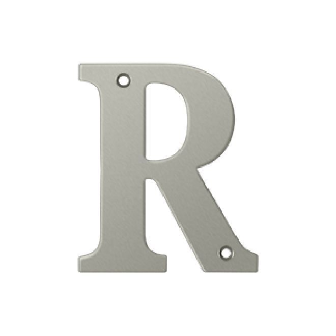 Deltana Solid Brass 4 Inch Residential Letter R - Brushed Nickel