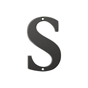 Deltana Solid Brass 4 Inch Residential Letter S - Oil Rubbed Bronze