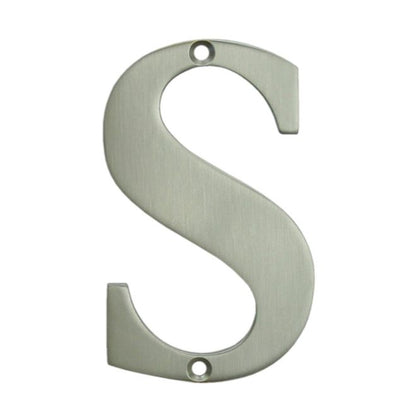 Deltana Solid Brass 4 Inch Residential Letter S - Brushed Nickel