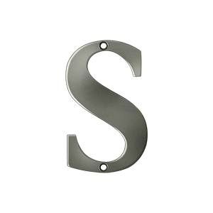 Deltana Solid Brass 4 Inch Residential Letter S -  Antique Nickel