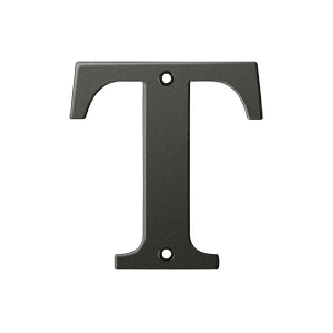 Deltana Solid Brass 4 Inch Residential Letter T - Oil Rubbed Bronze