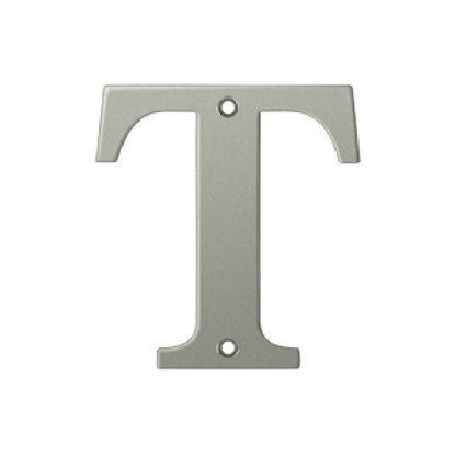 Deltana Solid Brass 4 Inch Residential Letter T - Brushed Nickel