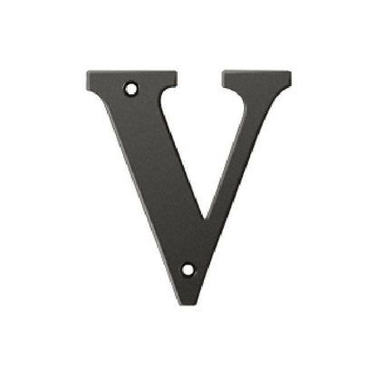 Deltana Solid Brass 4 Inch Residential Letter V - Oil Rubbed Bronze