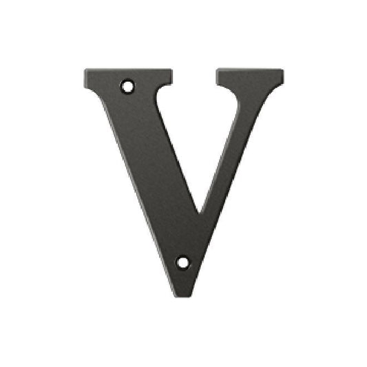 Deltana Solid Brass 4 Inch Residential Letter V - Oil Rubbed Bronze