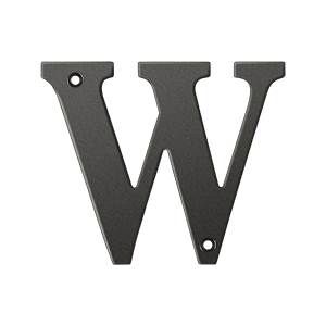 Deltana Solid Brass 4 Inch Residential Letter W - Oil Rubbed Bronze
