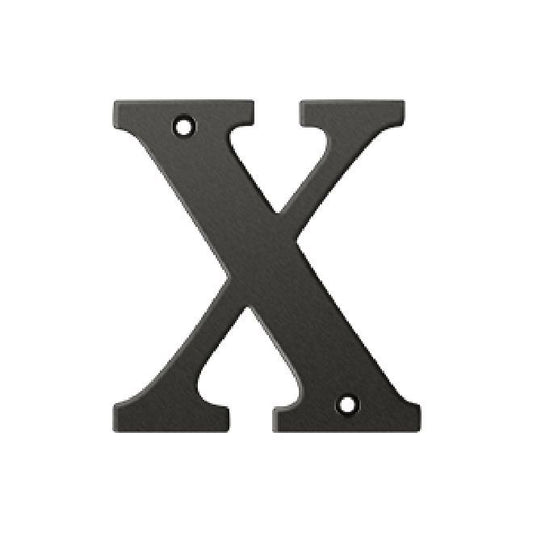 Deltana Solid Brass 4 Inch Residential Letter X - Oil Rubbed Bronze