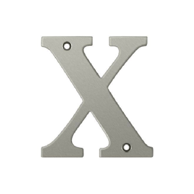 Deltana Solid Brass 4 Inch Residential Letter X - Satin Nickel