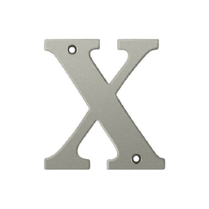 Deltana Solid Brass 4 Inch Residential Letter X - Satin Nickel