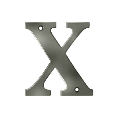 Deltana Solid Brass 4 Inch Residential Letter X - Antique Nickel