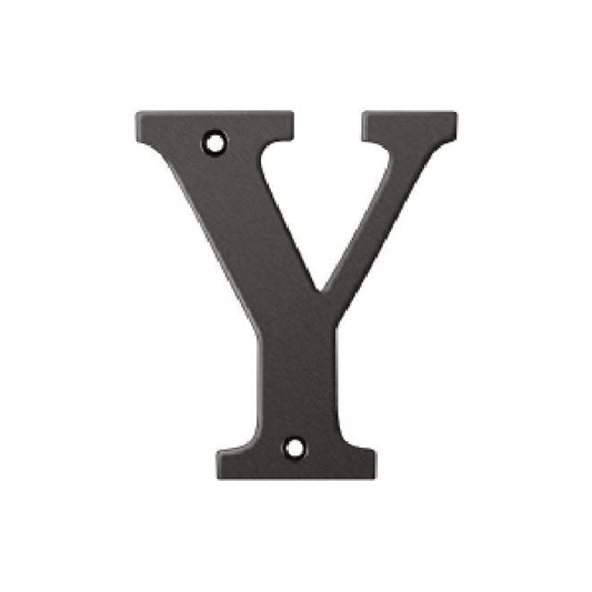 Deltana Solid Brass 4 Inch Residential Letter Y - Oil Rubbed Bronze