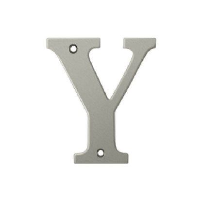 Deltana Solid Brass 4 Inch Residential Letter Y - Satin Nickle