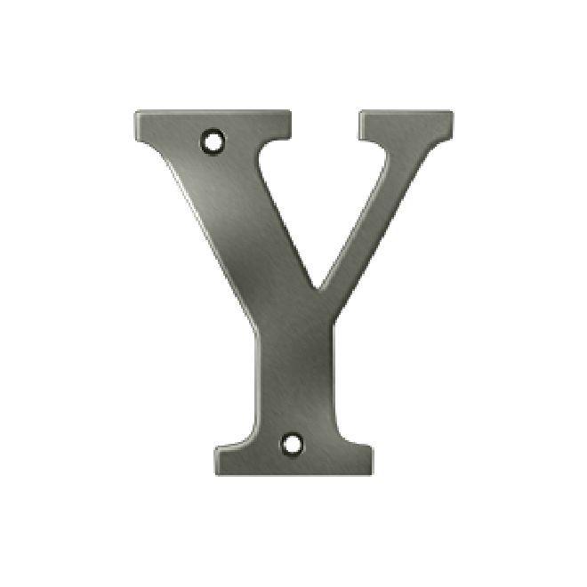 Deltana Solid Brass 4 Inch Residential Letter Y - Antique Nickel