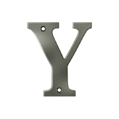 Deltana Solid Brass 4 Inch Residential Letter Y - Antique Nickel