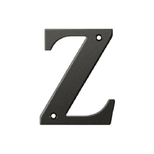 Deltana Solid Brass 4 Inch Residential Letter Z - Oil Rubbed Bronze