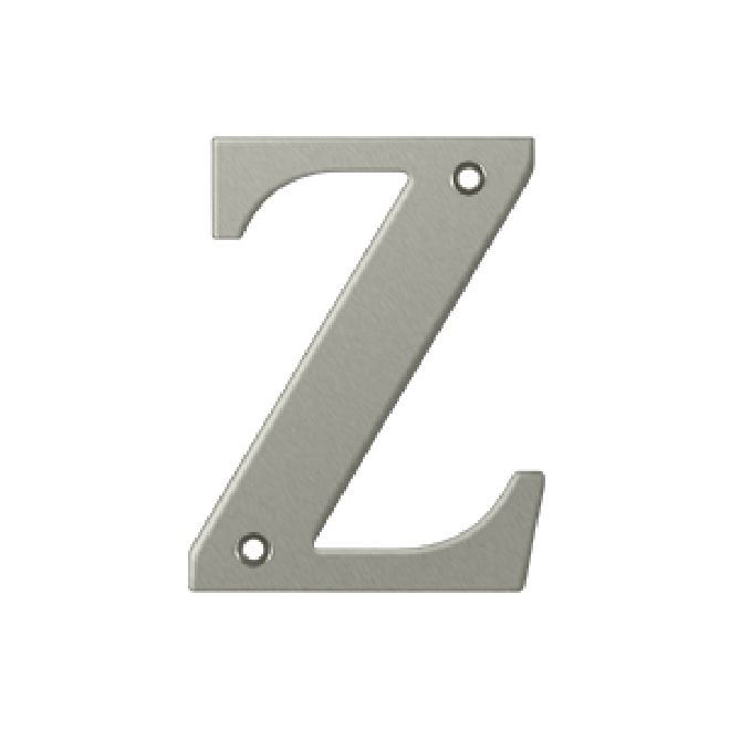 Deltana Solid Brass 4 Inch Residential Letter Z - Satin Nickel