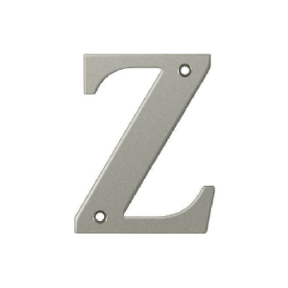 Deltana Solid Brass 4 Inch Residential Letter Z - Satin Nickel