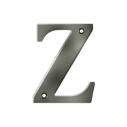 Deltana Solid Brass 4 Inch Residential Letter Z - Antique Nickel