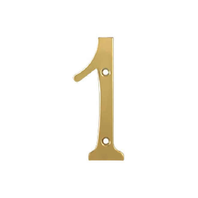 Deltana Solid Brass Home Number - PVD Polished Brass