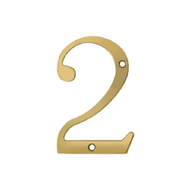 Deltana Solid Brass Home Number - PVD Polished Brass
