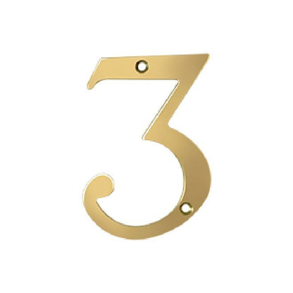 Deltana Solid Brass Home Number - PVD Polished Brass