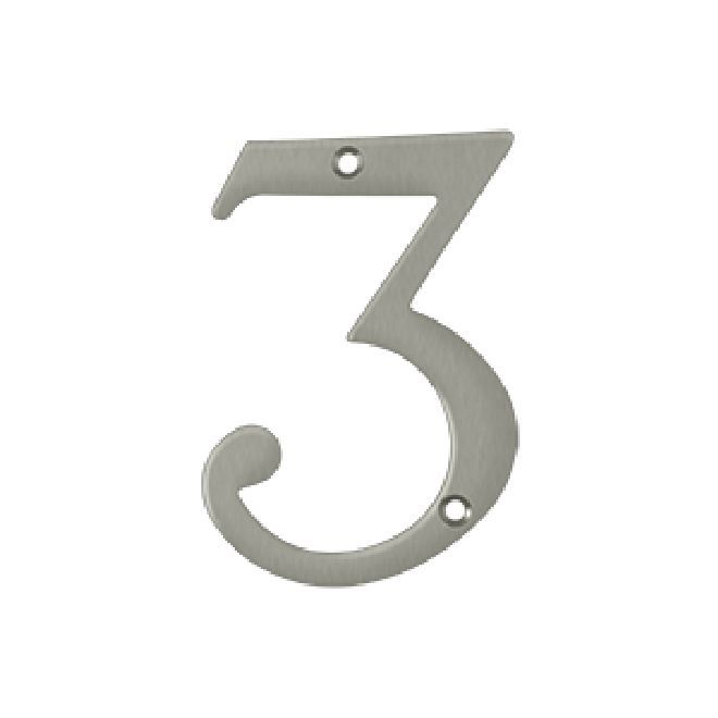 Deltana Solid Brass Home Number - Satin Nickel