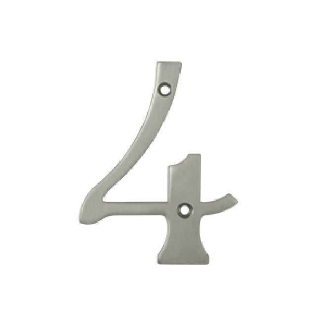 Deltana Solid Brass Home Number - Satin Nickel